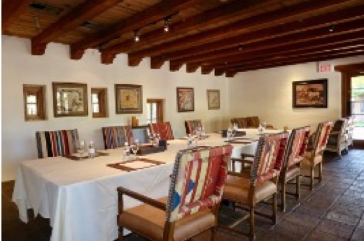 Private dining room with Southwestern furnishings