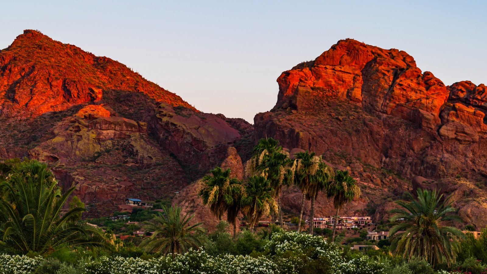 The Camelback Mountains at dusk, Paradise Valley, Arizona